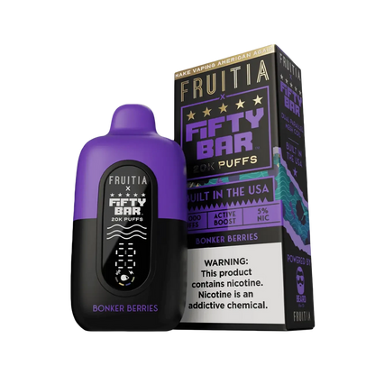 Fifty Bar X Fruitia 20K Disposable Vape (black edition)