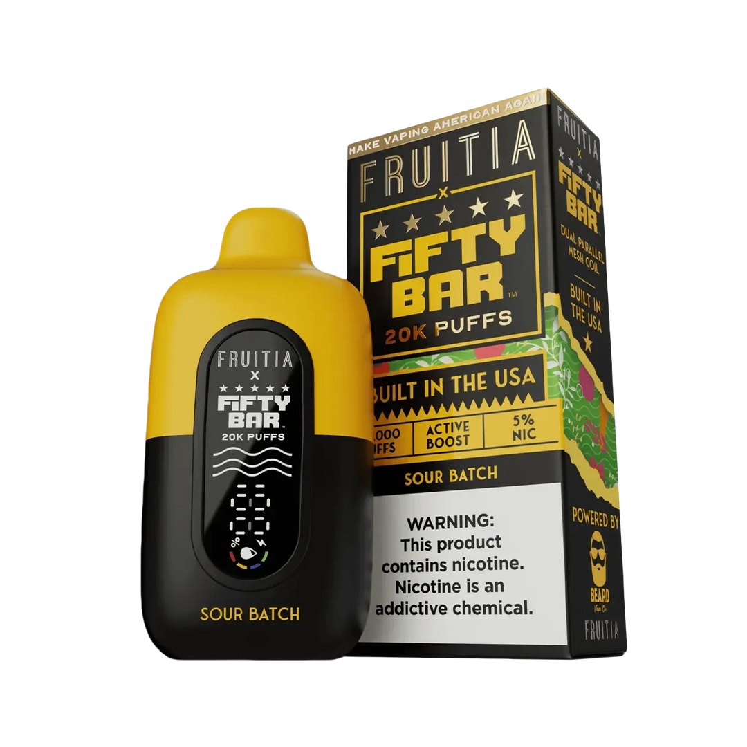 Fifty Bar X Fruitia 20K Disposable Vape (black edition)