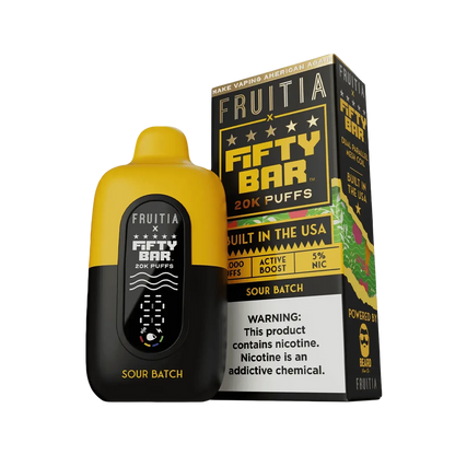 Fifty Bar X Fruitia 20K Disposable Vape (black edition)