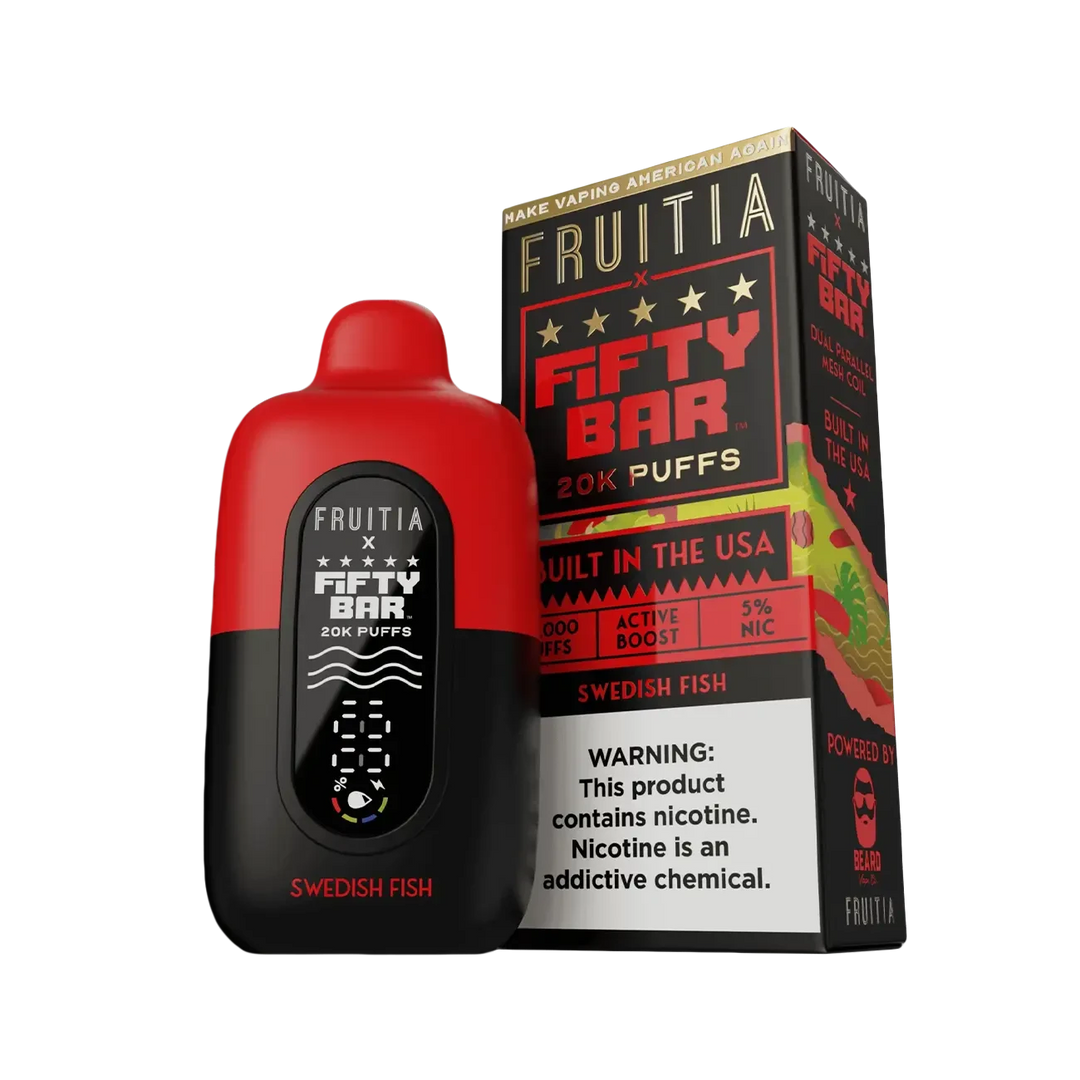 Fifty Bar X Fruitia 20K Disposable Vape (black edition)